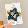 Pasador de Estrella Flockado para Niñas, Pinza de Pelo de Oso de Dibujos Animados para Niñas, Pinza de Estilo Coreano para Flequillo Lateral, Pinza para la Parte Trasera de la Cabeza para Niñas