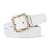 Popular Cinto de Couro Feminino Estrangeiro Womenbelts Fivela Quadrada Trançada com Pino Cinto de Luxo com Tira de Qualidade Premium