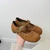 Nuevos zapatos Mary Jane retro para mujer estilo 2026 con aumento interno de altura, hebilla de moda, puntera partida, corte bajo y tacón de herradura