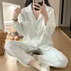 Pijama de Mujer Estilo Nuevo para Otoño e Invierno, Cárdigan Cálido, Ropa de Casa Casual de Color Sólido, Adecuado para Primavera, Se Puede Usar Afuera, Conjunto con Descuento por Cantidad Grande