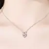 Colar Doce com Laço Estilo Francês para Mulheres, Delicado e Feminino, em Formato de Coração, Luxo Leve, Corrente de Pescoço Exquisita, Corrente de Clavícula de Nicho