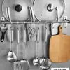 Gancho de Cozinha Deluxe Sem Furos Multifuncional Porta-Faca Prateleira de Armazenamento de Parede Nova para Tampa de Panela Doméstica TYmy