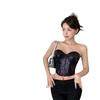 1128# Corsé de Lentejuelas de Industria Pesada Hueso de Pescado Spice Girls Quieren Viento Chaleco con Top Tubo Chaqueta Corta Pequeña Ropa de Mujer