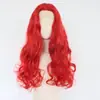 Estilo caliente transfronterizo peluca roja fibra sintética encaje frontal cabello largo rizado gorra de peluca de moda fábrica stock
