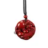 Colgante original de cinabrio, estilo corazón de cinabrio dorado púrpura, colgante con cierre de princesa, para hombres con Guanyin, para mujeres con Buda, amuleto de año de nacimiento