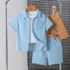 Conjunto de Verano para Niños, Camisa Delgada Infantil, Ropa Formal Elegante, Shorts de Manga Corta para Bebés Niños, Ropa de Verano
