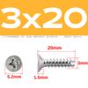 Acero Inoxidable 304 Kt Tornillo de Cola para Fresado M3M4M5 Cabeza Avellanada Cruz Cola Plana Cola de Corte Tornillo Autorroscante Antiaflojamiento