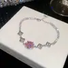 Joias de corrente coloridas! Pulseira oval de zircônia super brilhante, luxo leve e sensação de alta qualidade, joias femininas versáteis e requintadas para atacado