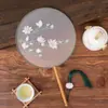 Ventoinha Redonda de Bordado Dupla Face de Suzhou com Borda Envolvida em Seda, Ventilador Especial para Dança Hanfu Estilo Antigo Cheongsam, Ventilador Artesanal Clássico