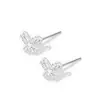Pendientes de botón de plata 999 con diseño de mariposa brillante para mujer, diseño de nicho Ins, modernos, exquisitos, frescos, versátiles, pendientes de alta gama