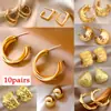 Aretes de Oro al por Mayor Transfronterizos para Mujer 2025 Nuevo Estilo Caliente Aretes Elegantes de Alta Gama Diseño Nicho Aretes de Metal