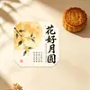 Etiquetas colgantes para el Festival de Medio Otoño, con hermosas flores y una luna llena, para cajas de regalo de pasteles de luna, frutas y flores frescas; etiquetas colgantes decorativas; Etiquetas colgantes personalizadas para el Festival de Medio Otoño en varias formas