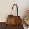 Bolso de Mano Retro de Moda Bolso Baguette para Mujer Otoño 2025 Nuevo Bolso de Hombro/Axila Casual de Alta Calidad Empalmado