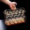 Soporte para copa de licor de ciervo nuevo chino de alta gama separador de vino soporte para copa juego de vino para el hogar estante especial con base de madera soporte para copa de licor