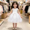 Roupas Infantis para Meninas 2026 Verão Novo Estilo Saias Infantis, Vestido Princesa de Renda para Crianças Maiores, Vestido de Peça Única, Dropshipping