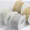 Rollo Completo de 9m Cadena de Strass Blanca de Colores sobre Base Plateada de 3mm para Fundas de Teléfono DIY, Bolsos, Etc.