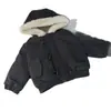 Chaqueta Acolchada de Algodón para Niños y Niñas 2025 Otoño e Invierno Nuevo Estilo para Niños Mayores, Forro de Felpa, Estilo Coreano, Moda, Abrigo Parka Cálido