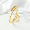 Europeu e Americano Mais Vendido Simples Personalidade Aço Titânio Unha Pulseira Anel Conjunto Colorfast Moderno Versátil Personalidade Pulseira