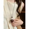 Dinheiro Antigo Estilo Chinês! Colar Pingente em Tons de Marrom para Mulheres, Corrente Clavicular de Luxo de Alto Padrão, Acessório Longo de Verão