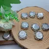 Concha branca natural bela menina caixa mágica acessórios de joias escultura base semi-prata luz forte pulseira DIY e assim por diante