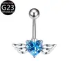 Venta al por mayor transfronteriza europea y americana F136 Alas de Ángel G23 Aleación de Titanio Joyería para Piercings Anillo para Ombligo Clavo para Ombligo