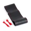 Capa para volante de carro costurada à mão para outono e inverno, capa para volante costurada à mão, capa para volante universal para quatro estações, capa de couro antiderrapante [microfibra