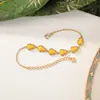 Yilu Azul Plateado Jade de Agua S925 Plata de Ley Chapado en Oro Cera de Abeja Miel Patrón de Colmillo de Calabaza Estilo Chino Nuevo Estilo Antiguo Pulsera Apilable Venta al por Mayor