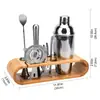 Fornecimento Direto Transfronteiriço Conjunto Completo de Coqueteleira de Aço Inoxidável com 10 Peças Copo Shaker Ferramenta Coqueteleira Conjunto Completo