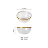 Vajilla Plato de Vidrio con Borde Dorado Plato Transparente para Frutas Plato para Verduras Plato Plano para Ensalada Plato para Banquetes Plato para Bistec Comida Occidental Plato de Exhibición