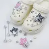Charms para sapato Croc DIY corrente de pulseira de flor de pérola tridimensional flor de sapato estilo balé removível acessório de sapato decoração