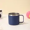 Taza de Agua Aislada de Acero Inoxidable 304 Transfronteriza, Termo de Doble Capa al Vacío, Taza Portátil para Beber Directamente con Asa, Portavasos para Coche
