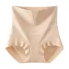 Calcinha Feminina Respirável de Cintura Alta com Tira de Gel para Controle da Barriga, Invisível, Cor da Pele, Tamanho Grande