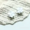 Acessórios de resina flor de damasco branco creme flor de rosa retrô material para brincos grampo de cabelo botão DIY feito à mão