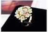 Conjunto de Anéis de Flor Cuidadosamente Selecionados, Anel de Flor de Cerâmica com Diamante Feminino Personalizado e Moderno, Estilo Simples, Fonte Aliexpress