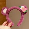 Bonita diadema para el pelo para lavarse la cara, diadema de dibujos animados para mujer (2024), banda de pelo de felpa, cueva para el pelo.