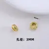 Accesorios de microincrustación dorada chapada en cobre pulsera de bola hueca perforada con cuentas material diy para pulsera espaciador de toroide con cuentas