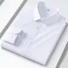 Camisa masculina de manga longa transfronteiriça, vestimenta executiva plus size, top de fibra de bambu sem ferro e anti-rugas, camisa masculina para usar sob um terno