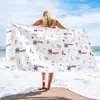 Toalla de baño de terciopelo de doble cara personalizada con fotos, color puro de alta gama para fitness, absorbente, de secado rápido, microfibra estampada, toalla de playa para natación