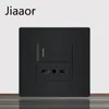 Painel de tomada de interruptor tipo 86 preto padrão italiano tipo duplo USB tipoC bitola italiana 3 furos plugue de computador italiano embutido