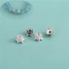 Plata Esterlina S925 Plata Tailandesa Flor Pequeña Flor Tori Accesorios para Sombrero DIY Hecho a Mano Cuentas Trenzadas Cuerda Pulsera Cuentas Espaciadoras