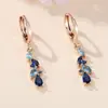 Pendientes Colgantes Rongxing de Circonita Cúbica de Color Europeo y Americano, Pendientes Colgantes de Circonita Cúbica Forma Marquesa Gota de Agua, Cierres para Pendientes Colgantes, Accesorios para Vestidos de Banquete y Noche para Mujer, Fábrica al por Mayor