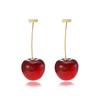 Pendientes de Cereza Estilo Ni Ni para Mujer, Lujo Accesible Diseño de Nicho, Moda de Gama Alta, Pendientes y Aretes Versátiles Personalizados