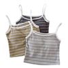 Camisola de Rayas de Colores Mezclados para Mujer para Usar Afuera y Adentro con Copa Única Chica Caliente Espalda Hermosa Top Puro Lujuria Lencería Sexy Envuelta en el Pecho