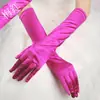 Bolsa Guante Multicolor de Satén Elástico Negro Guantes de Dedo para Cena Vestido de Novia Boda Fiesta de Boda Guantes Largos
