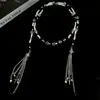 Collar con Borlas de Perlas de Color Contrastante Blanco y Negro Estilo Retro Francés para Mujer, Diseño Multicapa, Para Llevar en Capas, Estilo Dulce y Fresco, Accesorio de Cadena para el Cuello