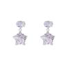 Aretes Coreanos Dulces Exquisitos Súper Brillantes de Zirconia para Mujer 2024 Nuevo Estilo Caliente Colgante de Estrella Nicho Viento Frío