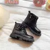Botas Martin para niños de 6 a 12 años, botines cortos de estilo británico para niñas, nuevas botas de cuero de otoño e invierno, zapatos para niños mayores antideslizantes de suela blanda