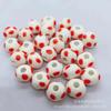 Contas de cerâmica de futebol vitrificadas olhos pintados à mão DIY grande buraco contas soltas pulseira colar joias acessórios lote de fábrica