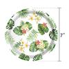 Plato de Papel Hoja de Palma Flamenco Hawaiano Transfronterizo Vaso de Papel Mantel Cuchillo y Tenedor Cuchara Decoración de Fiesta Vajilla Desechable