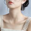 Pendientes de plata S925 para mujer, estilo japonés-coreano, largos, con borlas y hebilla, joyería para mujer E6511